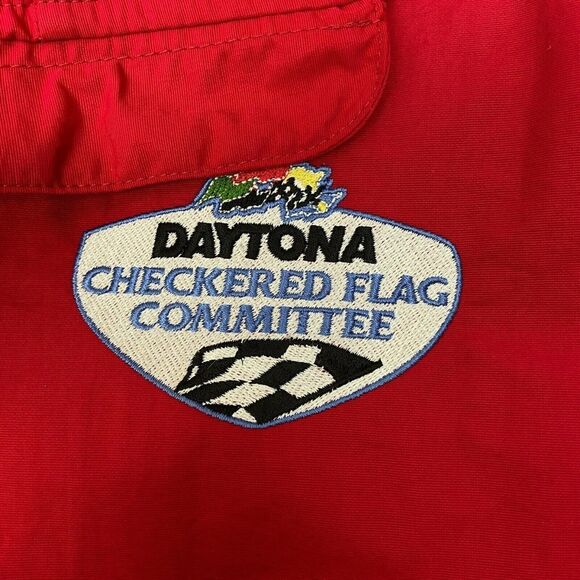 Nascar Lands End Jacket Womens Medium Red Daytona Speedway Hooded Pockets Ladies - Picture 5 of 11